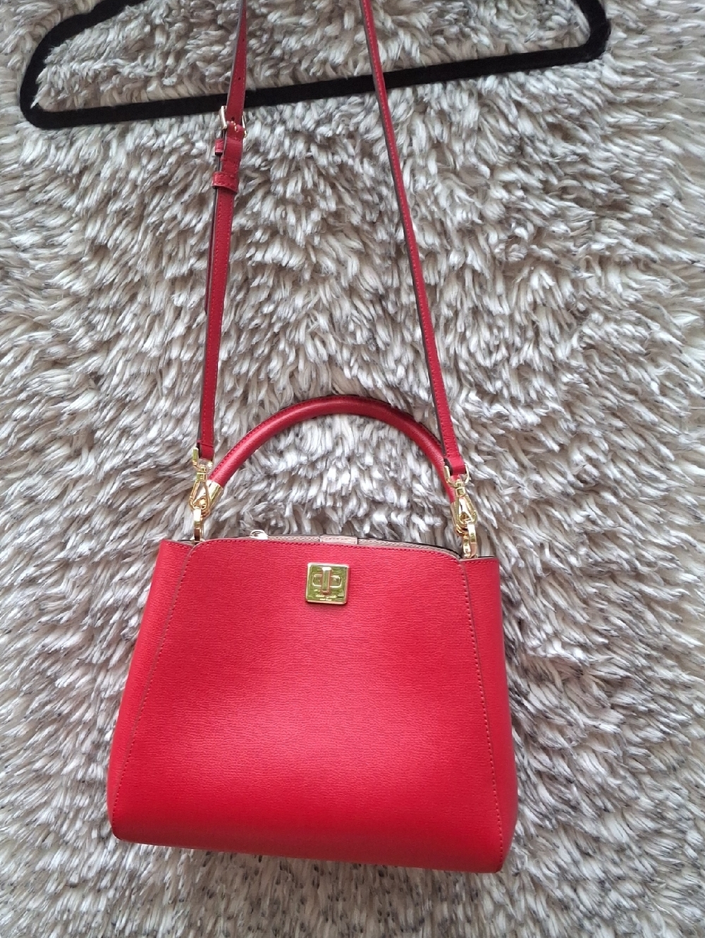 kate spade Red Top-Handle Satchel with Gold Hardware